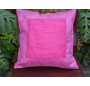 funda de almohada 60x60 rosa caramelo con borde brocado
