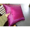 cushion cover 40x40 fuchsia taffeta with brocade edge
