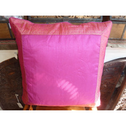 cushion cover 60x60 fushia border brocade