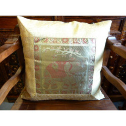cushions covers of cushion 1 elephant écru border brocade