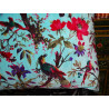 Copricuscino in velluto 60x60 cm con uccello del paradiso turchese
