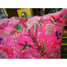 Samtbezüge mit fuchsiafarbenem Paradiesvogel in 60X60 cm