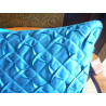 Housse de coussin carré froisé turquoise 40x40 cm