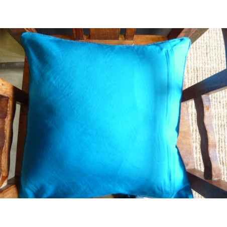 Housse de coussin carré froisé turquoise 40x40 cm