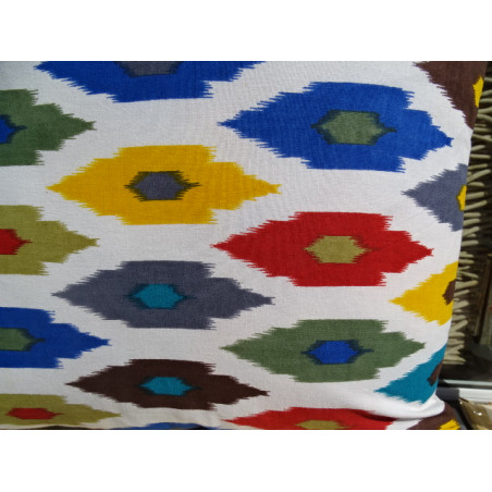 Kissenbezug in 40 x 40 cm bedrucktem IKAT mehrfarbig
