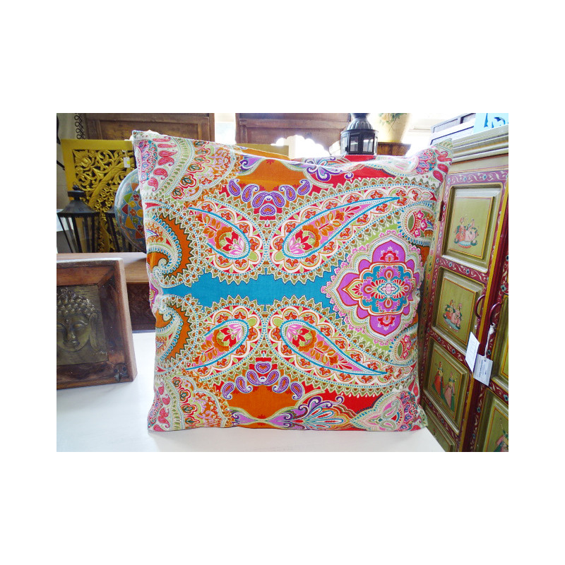 Fodera per cuscino 60X60 cm stampata con kashmeer multicolore