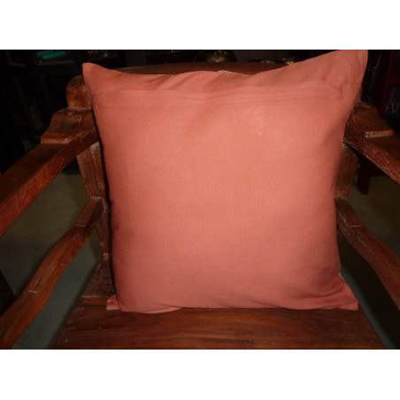 cushion cover round of leaf brown dark