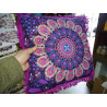 Kissenbezüge 40x40 cm in lila Farbe und lila Fransen