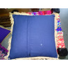 Fodere per cuscini 40x40 cm di colore blu e frange beige