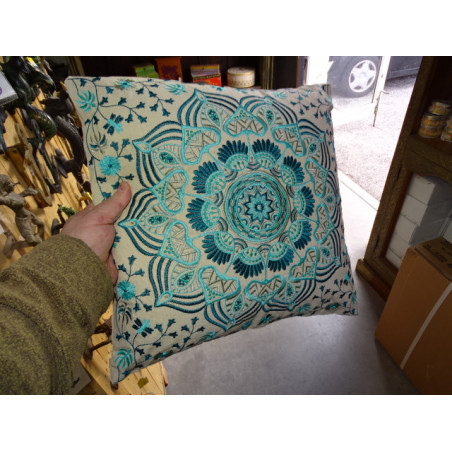 Fundas de algodón bordado azul 40x40 cm