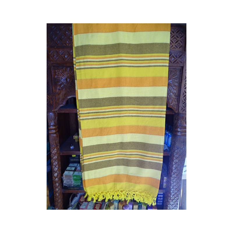 Copriletto indiano KERALA nei colori giallo, arancio e grigio