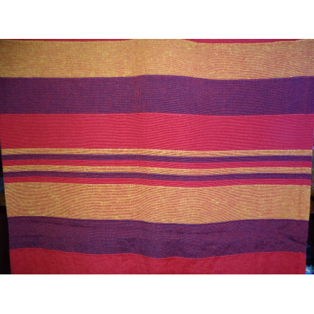 Indische Tagesdecke aus KERALA in den Farben Braun, Rot und Orange