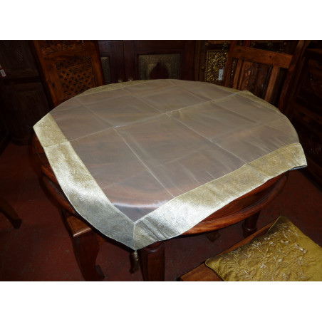 Doorschijnende tafelkleden van brokaat 110x110 cm wit
