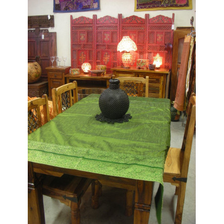 Brokaat taft tafelkleden 150x150 cm groen