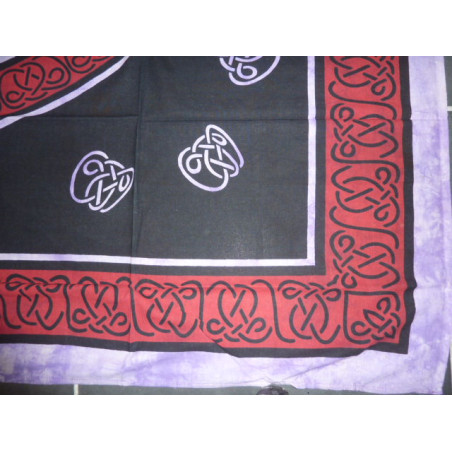 Katoenen stropdas met paarse en zwarte Keltische patronen