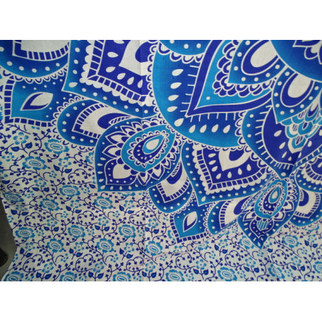 Baumwolle hängend 220 x 200 cm mit blauer Lotusblume