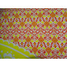 Katoenen wandkleed 220 x 200 cm met oranje en gele lotusbloem