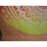 Katoenen wandkleed 220 x 200 cm met oranje en gele lotusbloem