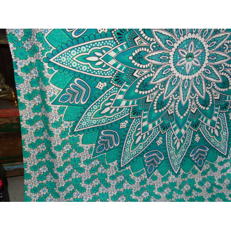 Cotton hanging 220 x 200 cm with green lotus flower