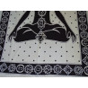 Cotton wall hanging or yoga mat with 7 black and white chakra