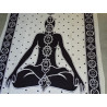 Katoenen hang- of yogamat met 7 chakra zwart en wit