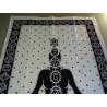 Cotton wall hanging or yoga mat with 7 black and white chakra