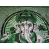 Cotton wall hanging or bedspread with green Ganesh