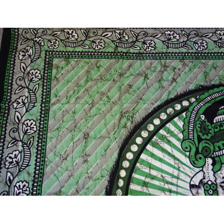 Appendiabiti o copriletto in cotone con Ganesh verde
