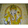 Katoenen wandkleed of bedsprei met Ganesh in gele kleur