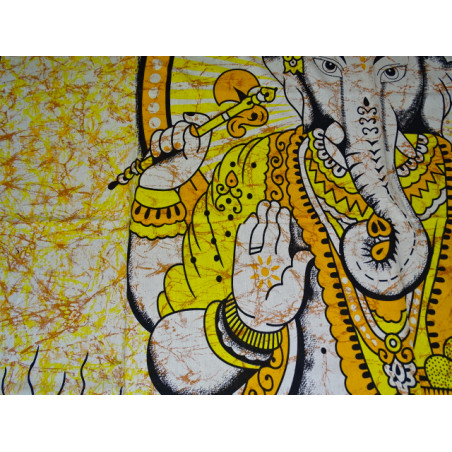 Appendiabiti o copriletto in cotone con Ganesh giallo