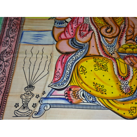 Appendiabiti o copriletto in cotone con Ganesh in meditazione