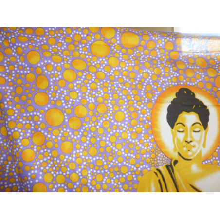 paarse BUDDHA muur hangende gele bubbels