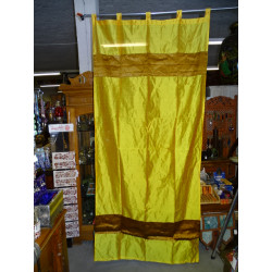 Taffeta curtains with double brocade - yellow