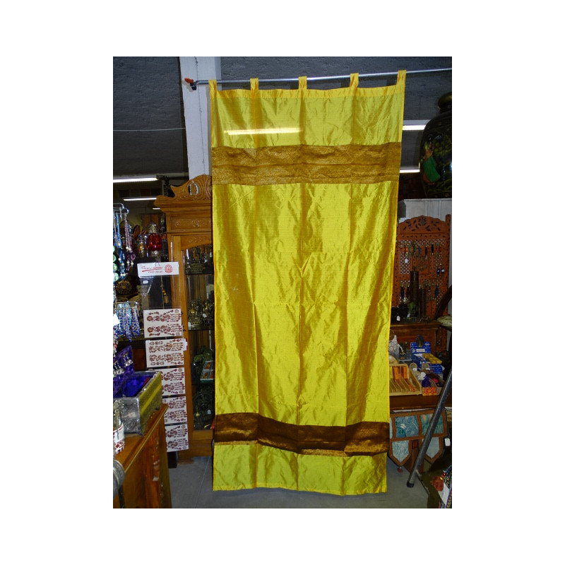 Taft Vorhänge mit Doppel Brokat -  gelb