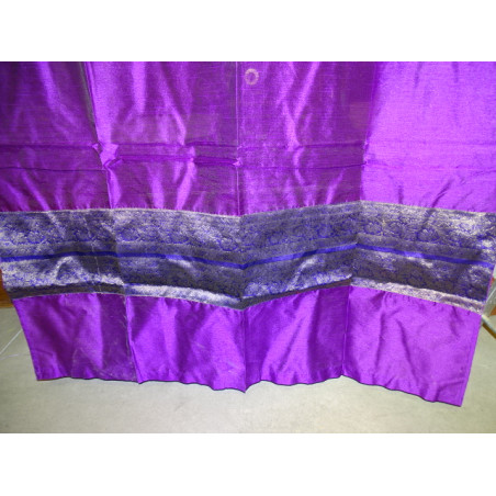 Cortinas de tafetán dobles brocado - púrpura