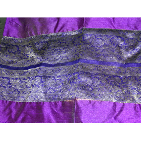 Taffeta curtains with double brocade - purple