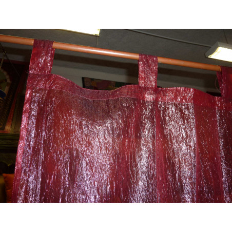 Bordeauxrode verfrommelde organdigordijnen van 250x110 cm