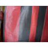 curtains Madras bordeaux and black