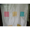 White taffeta curtains with ecru patchwork 250x110 cm