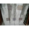 Grijze tafzijde gordijnen met patchwork band 250x110 cm