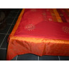Parure de lit 220x260 cm rayures taffetas ouge et orange