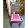Galette de chaise 40x40cm bords en brocart rose