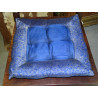 Cuscino sedia bordi turchese broccato
