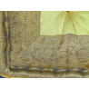 Floor cushion with bright yellow edges in gold brocade