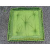 Coussin de sol 57x57 cm bords en brocart vert clair