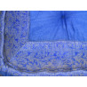 Coussin de sol bords en brocart Bleu 57x57 cm
