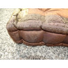 Cojín borde brocado de chocolate marrón 57x57 cm