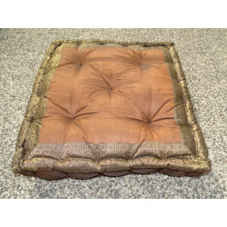Cuscino bordo broccato marrone cioccolato 57x57 cm
