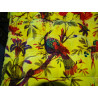 Galette velours 38x38 cm oiseaux de paradis - jaune