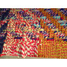 Panca indiana lunga con seduta in corda di spago multicolore - 3